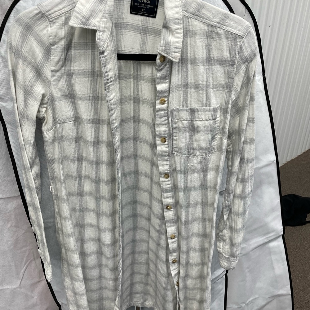 White plaid Abercrombie & fitch dress with belt